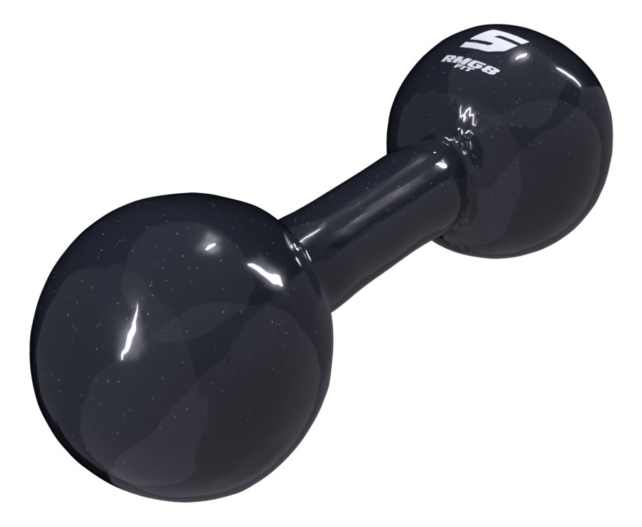 Halter 5 Kg Emborrachado Bola RMG8 Fit 2