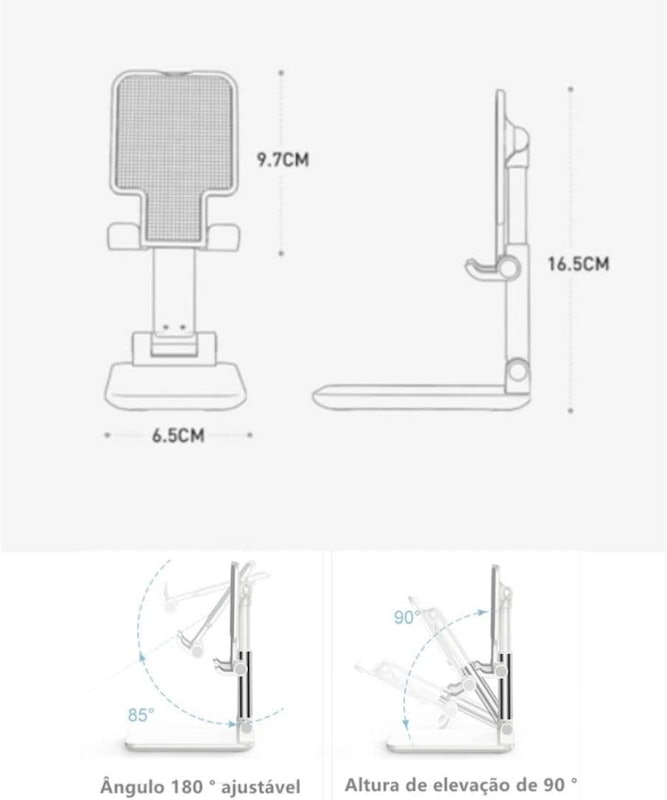 Suporte de Mesa para Celular Ajustável Articulado 3