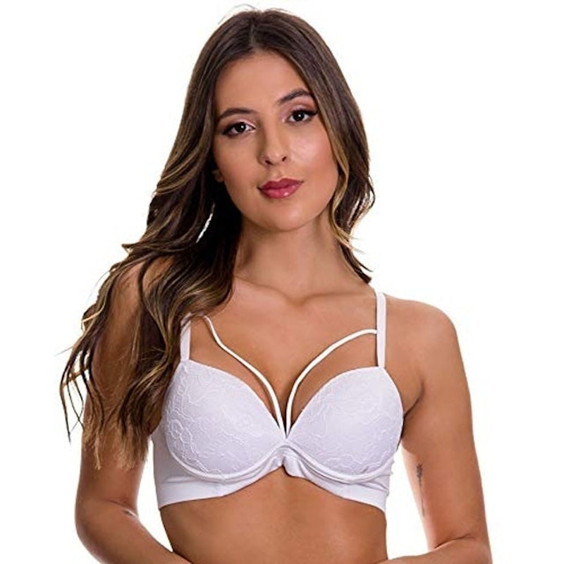 Sutiã Strappy Com Bojo em Renda e Microfibra 1