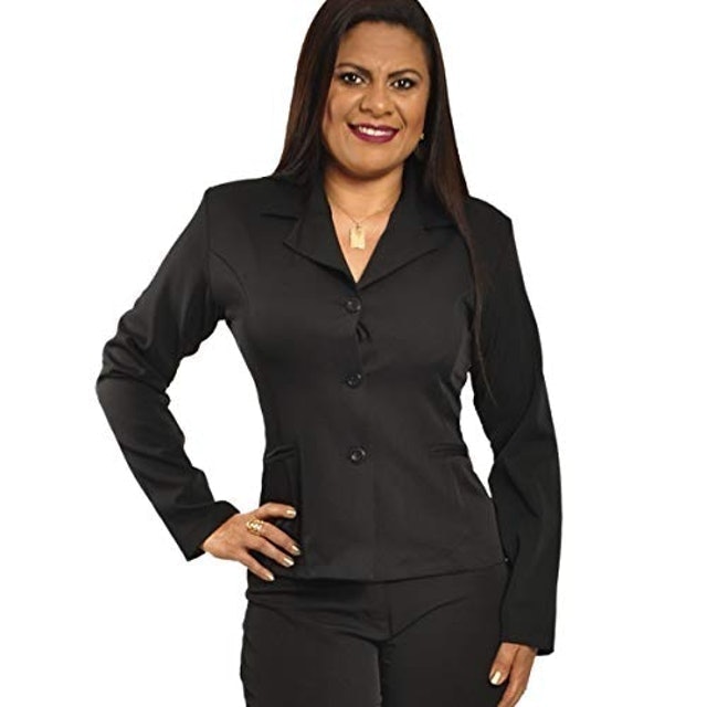 Conjunto Terninho Feminino Blazer sem Forro Preto 2