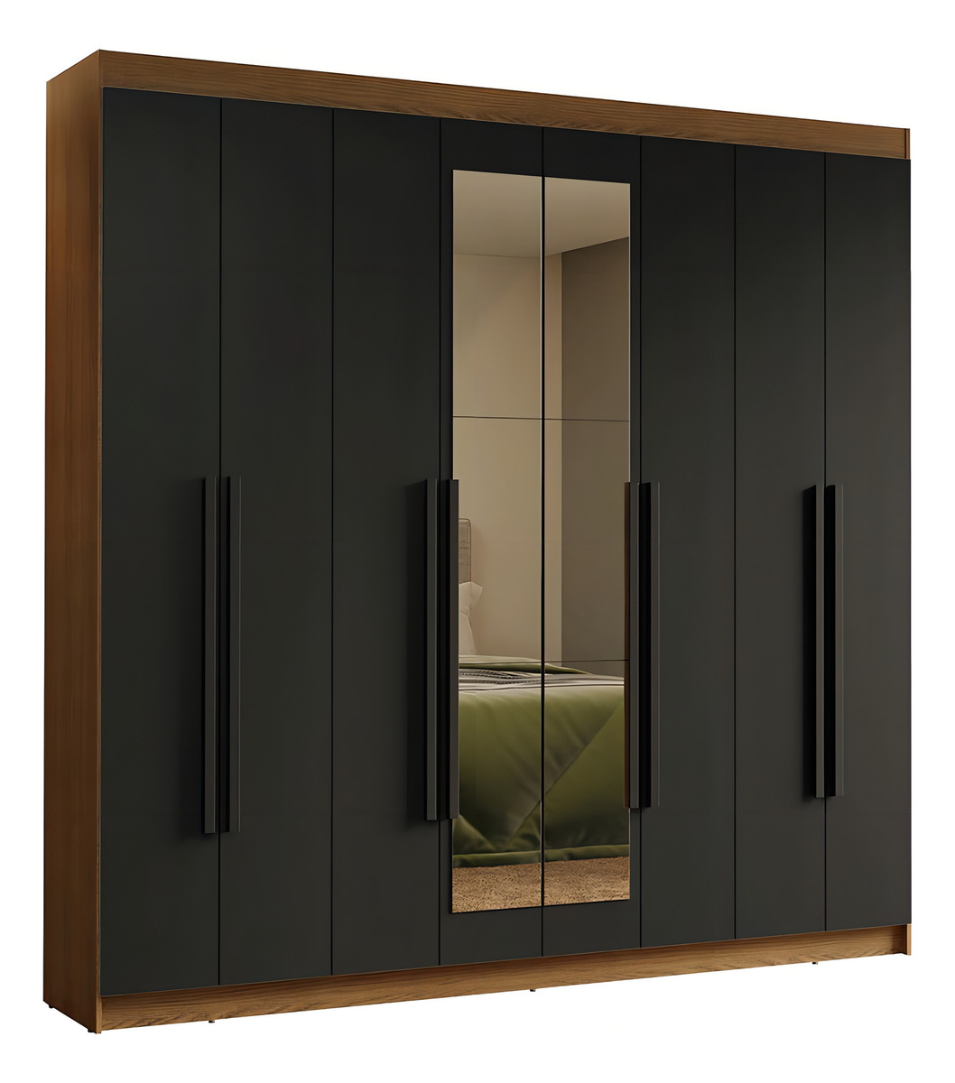 Guarda-Roupa Casal 8 Portas Batentes com Espelho 1