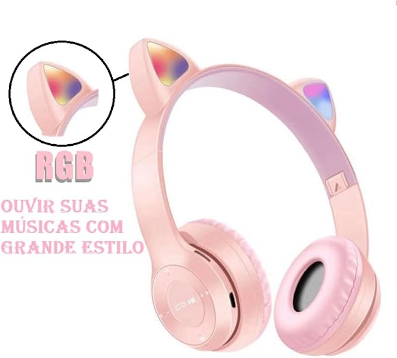 Fone Ouvido Bluetooth Infantil Gatinho Reuuy 3