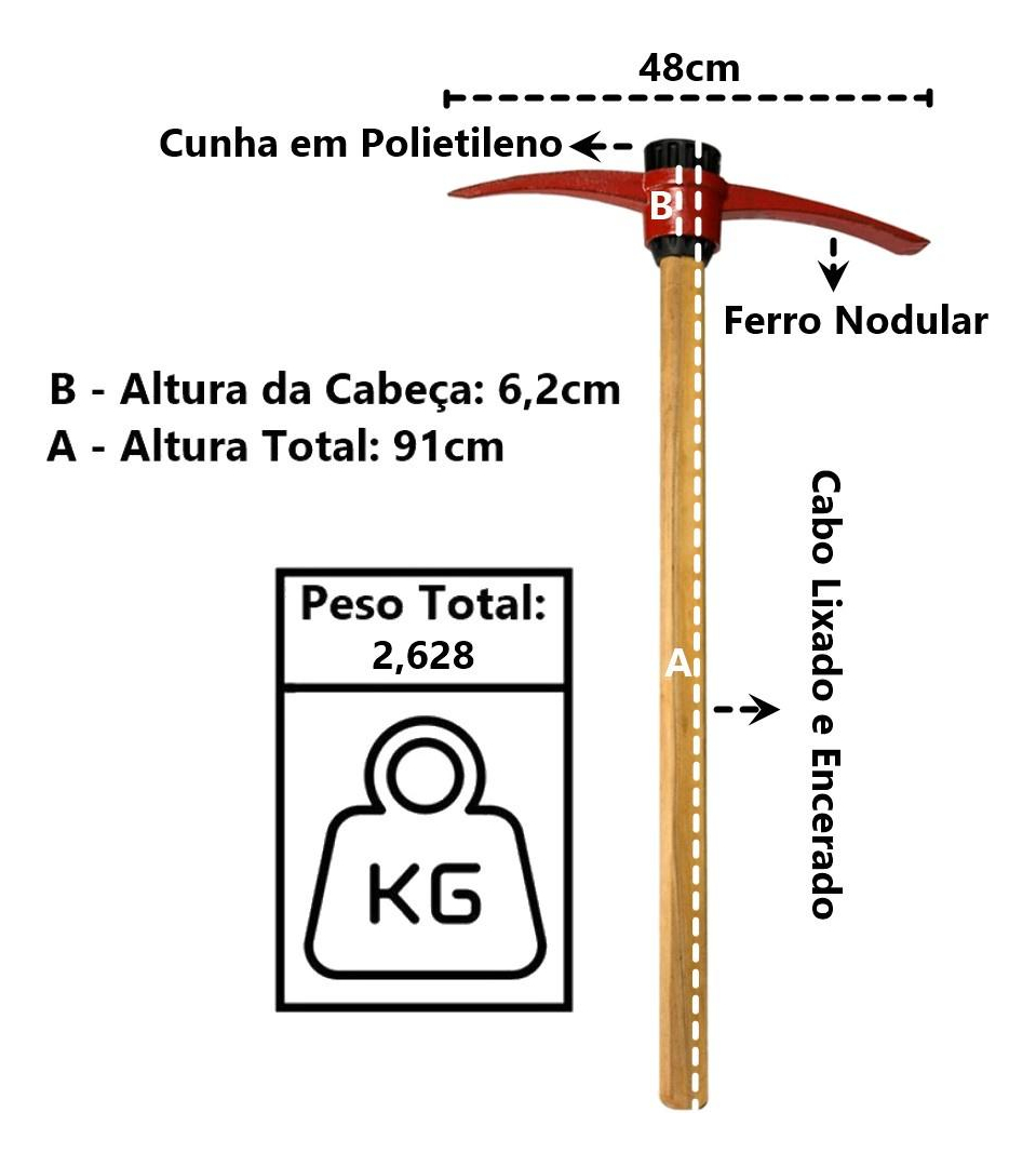 Picareta Pá e Ponta com Cabo 4