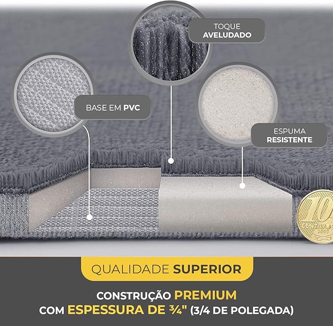 Tapete Antiderrapante Banheiro Super Soft Kit com 2 Unidades 5