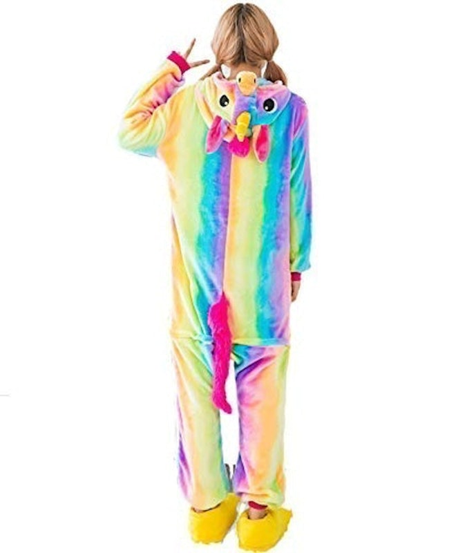 Pijama Kigurumi Unicórnio Arco-Íris Colorido 2