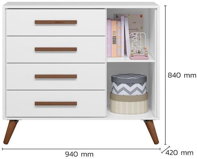 Cômoda Sapateira Q Encanto Retrô 1 Porta e 4 Gavetas 4
