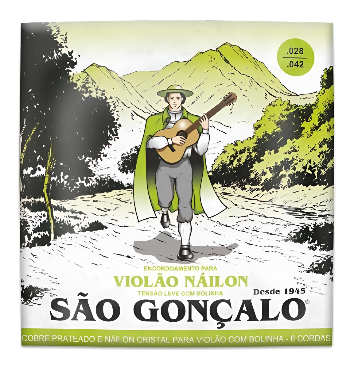 Encordoamento em Nylon Cristal Tensão Leve com Bolinha para Violão 1