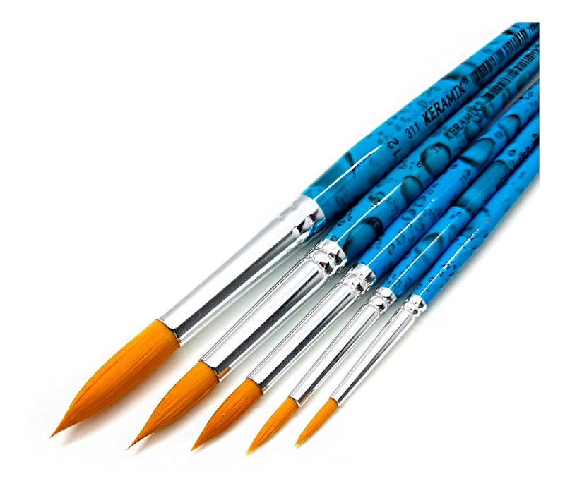 Kit Pincel Aquarela Artesanato Keramik Redondo Série 311 - 6 Unidades 3