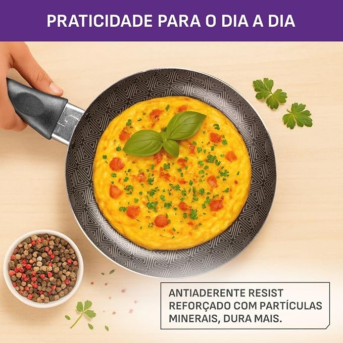 Frigideira Ovo 16 cm Rochedo Facilita Vermelha 4
