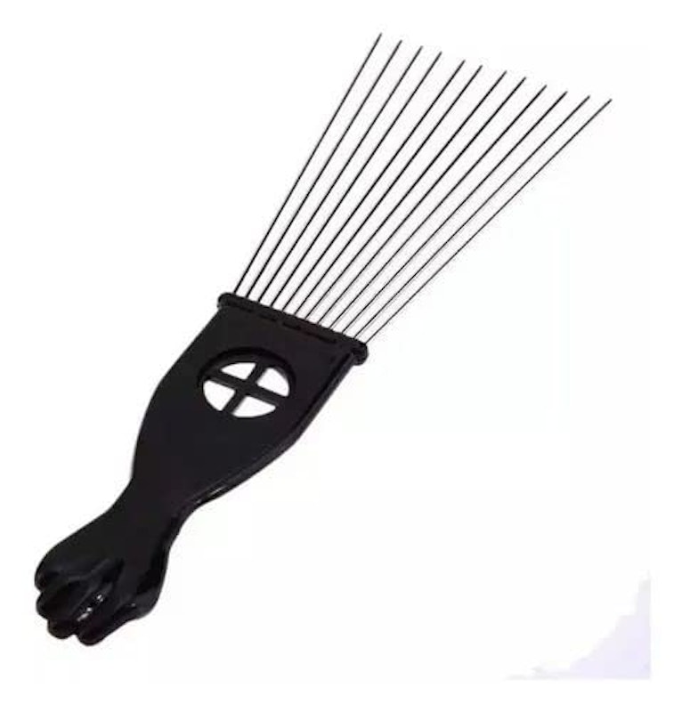 Pente Garfo Afro Black Penteado Metal 3