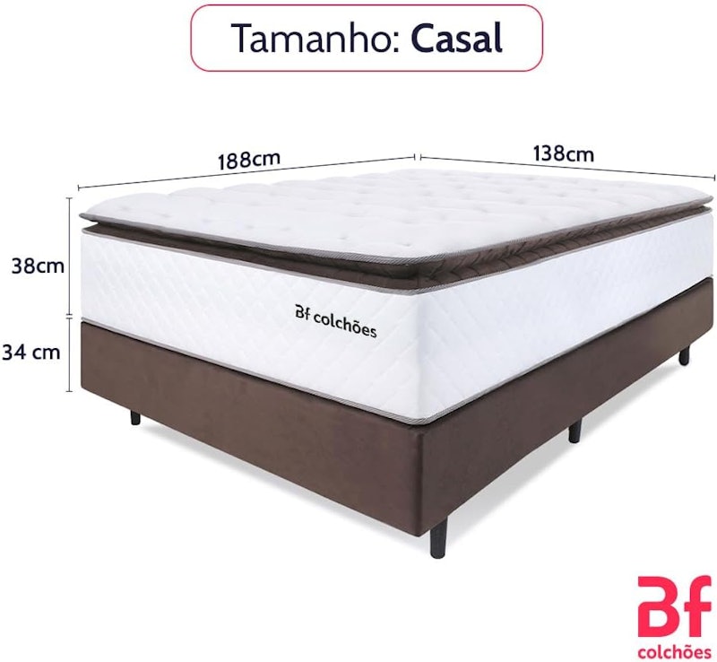 Cama Box Casal Colchão Molas Ensacadas Pillow Top D28 Premium Sleep 2