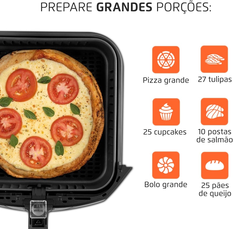 Fritadeira Sem Óleo Air Fryer 8L Mondial Preto 4