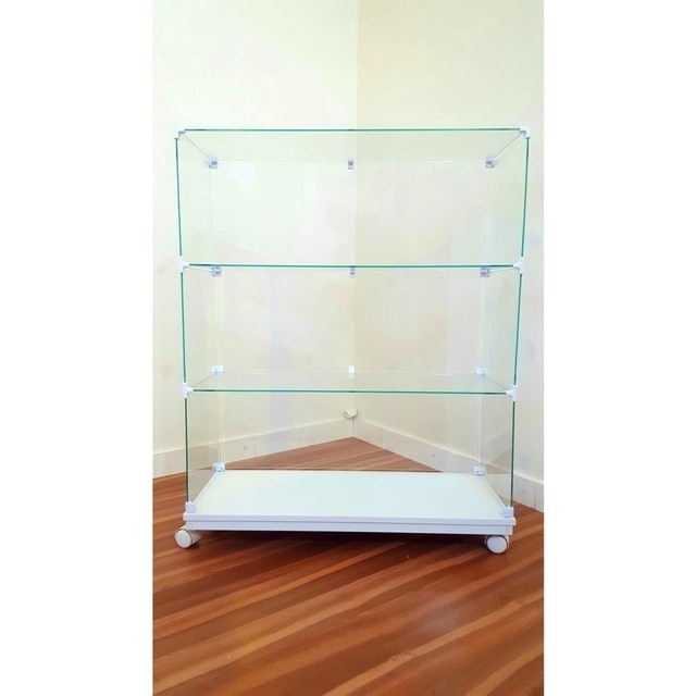 Balcão Modulado de Vidro Vitrine Expositor Rodízios 3