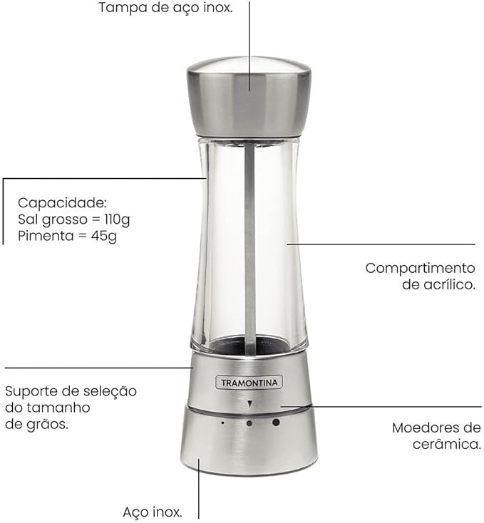 Moedor de Sal ou Pimenta Tramontina 3