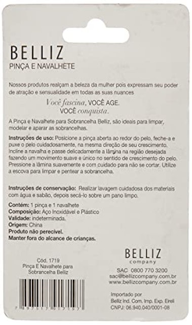 Pinça e Navalhete para Sobrancelha Belliz 2