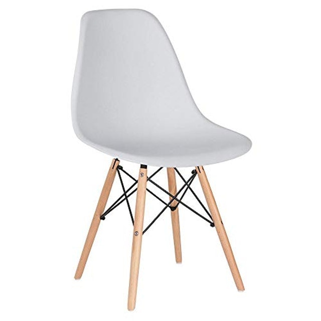 Mesa Redonda Eames 100 cm Preto + 4 Cadeiras Eiffel DSW Branco 4