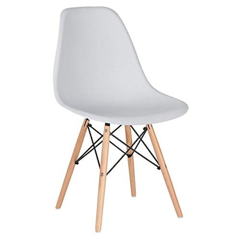 Mesa Redonda Eames 100 cm Preto + 4 Cadeiras Eiffel DSW Branco 4