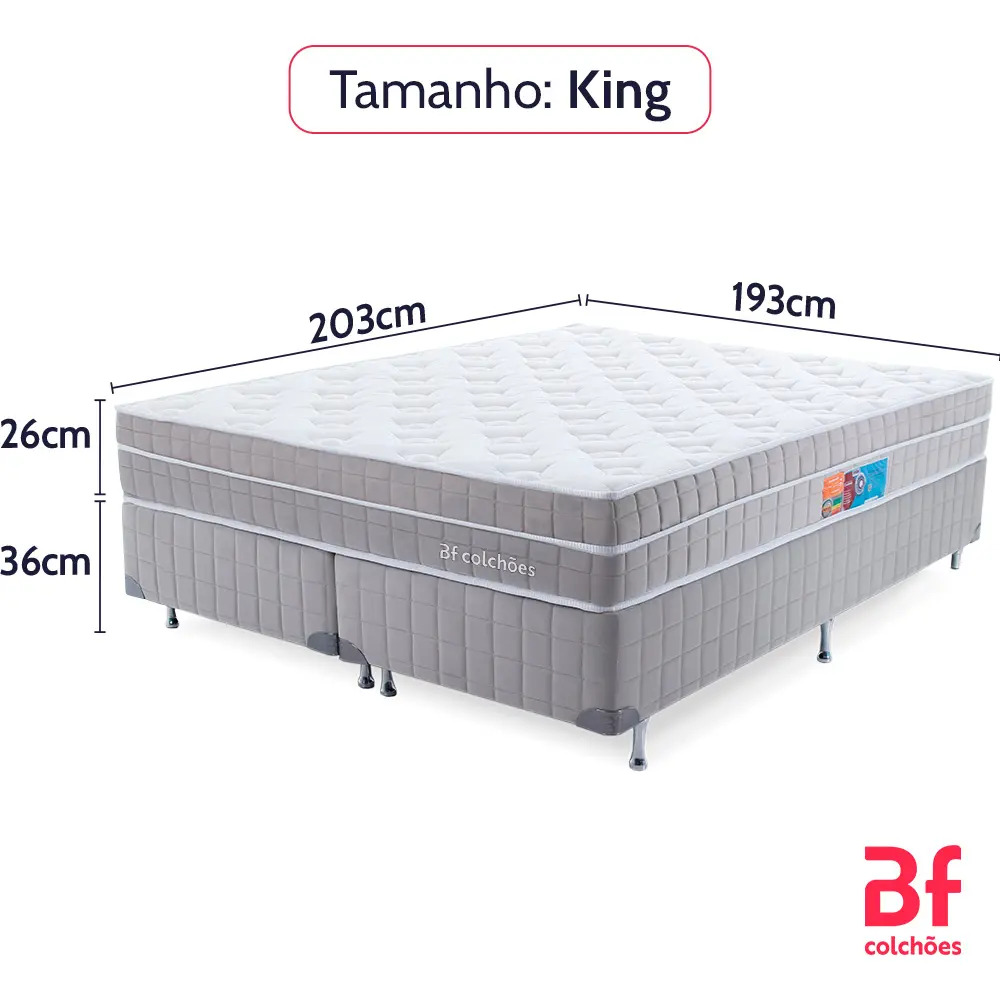 Cama Box King Colchão D33 com Molas Ensacadas Premium 5