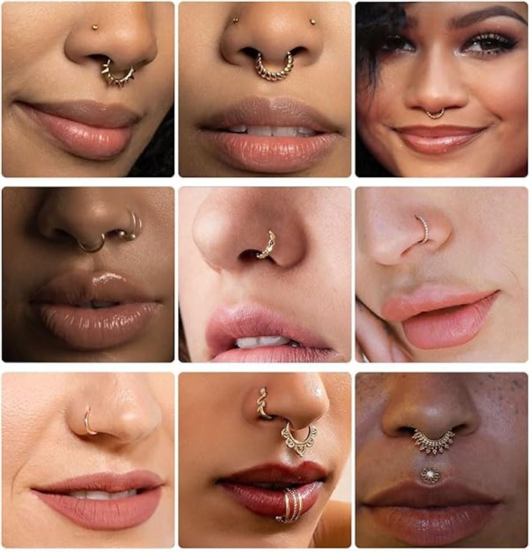 Piercing Nariz Argola de Titânio 3 Fileiras 2