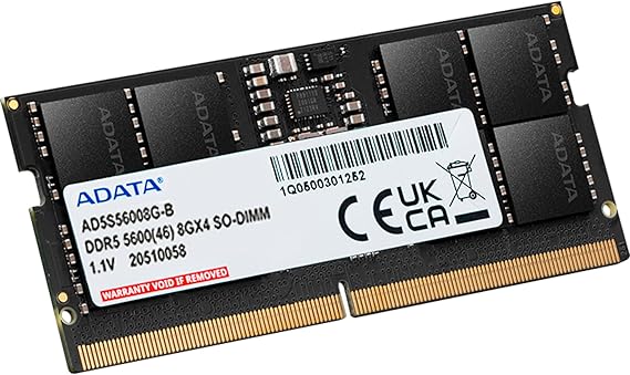 Memória RAM Notebook Adata XPG DDR5 8 GB 5600 MHz CL46 SODIMM 1.1 V 2