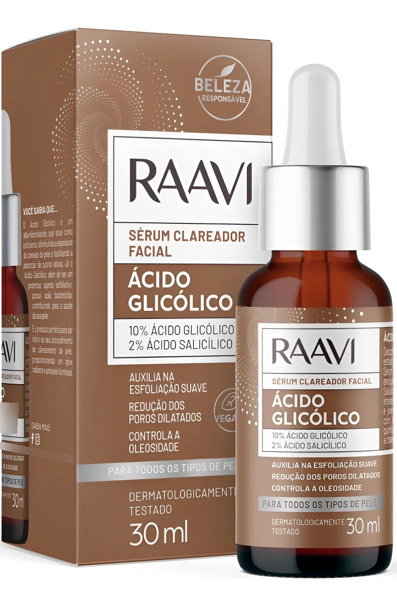 Sérum Facial Clareador Ácido Glicólico Raavi 1