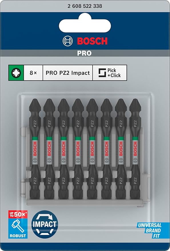 Jogo Bits Bosch Pro Phillips Impact Duplo 65 mm 8 un 2