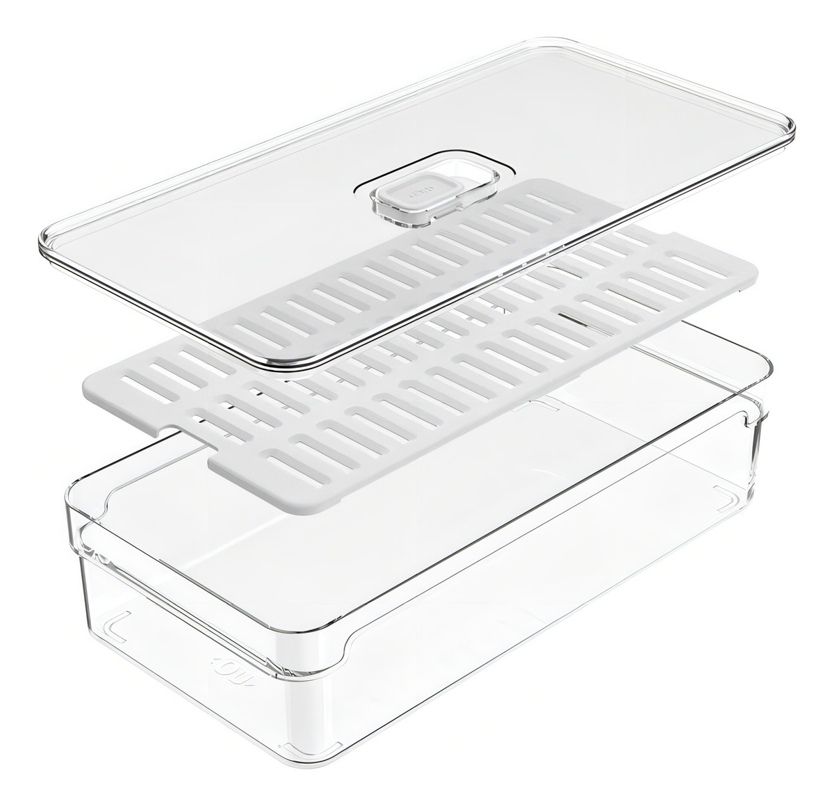 Kit 4 Organizador de Geladeira com Tampa Ou 2,8 L Linha Clear Fresh 2