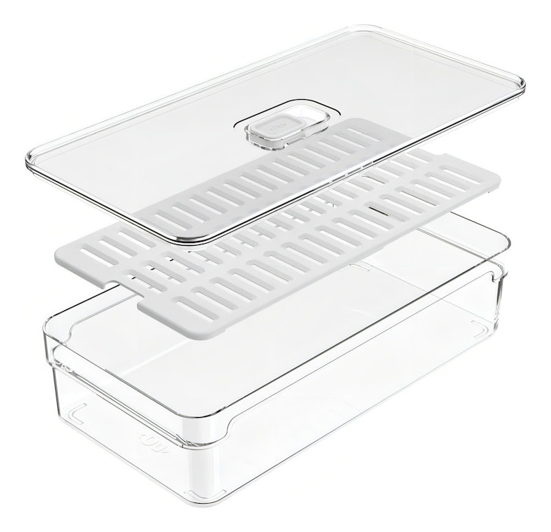 Kit 4 Organizador de Geladeira com Tampa Ou 2,8 L Linha Clear Fresh 2