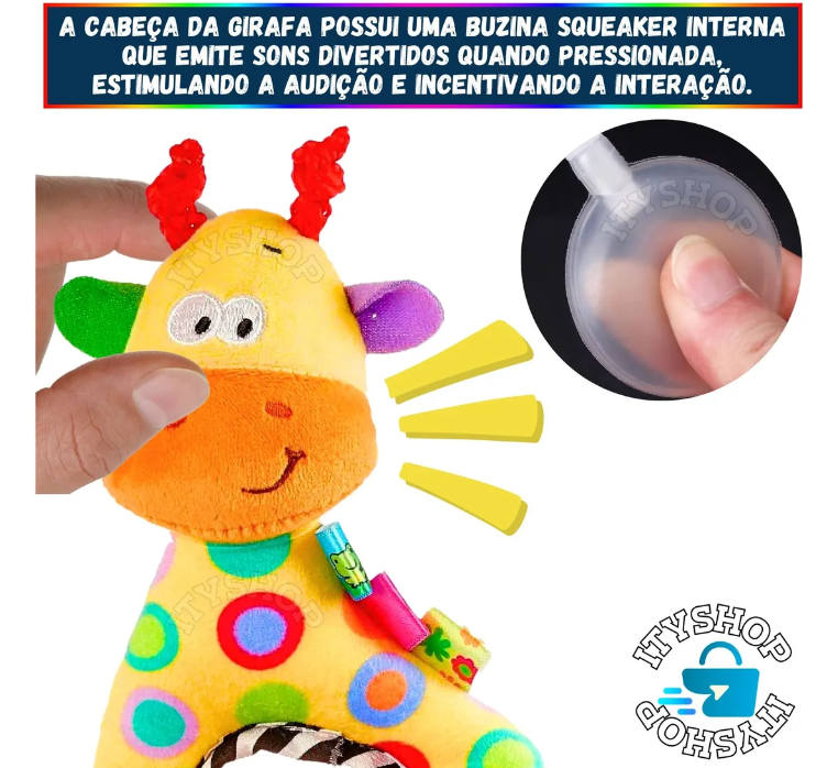 Chocalho Mordedor de Bebê Girafa 4