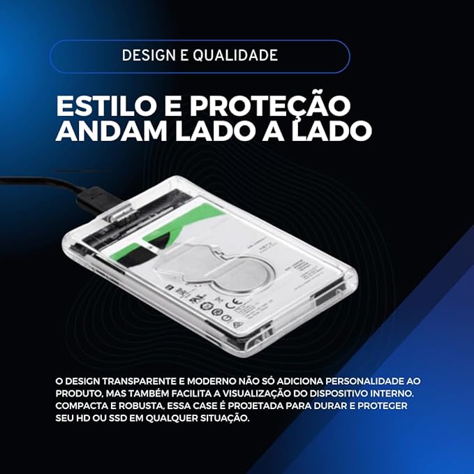 Case para HD Transparente 3