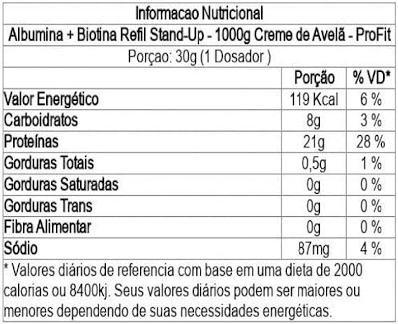 Albumina + Biotina Refil Stand-Up 1 kg 2