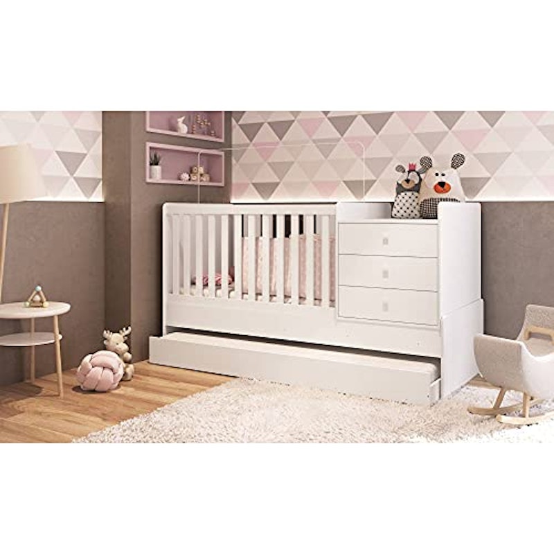 Berço Cama Multifuncional com Auxiliar Branco 3