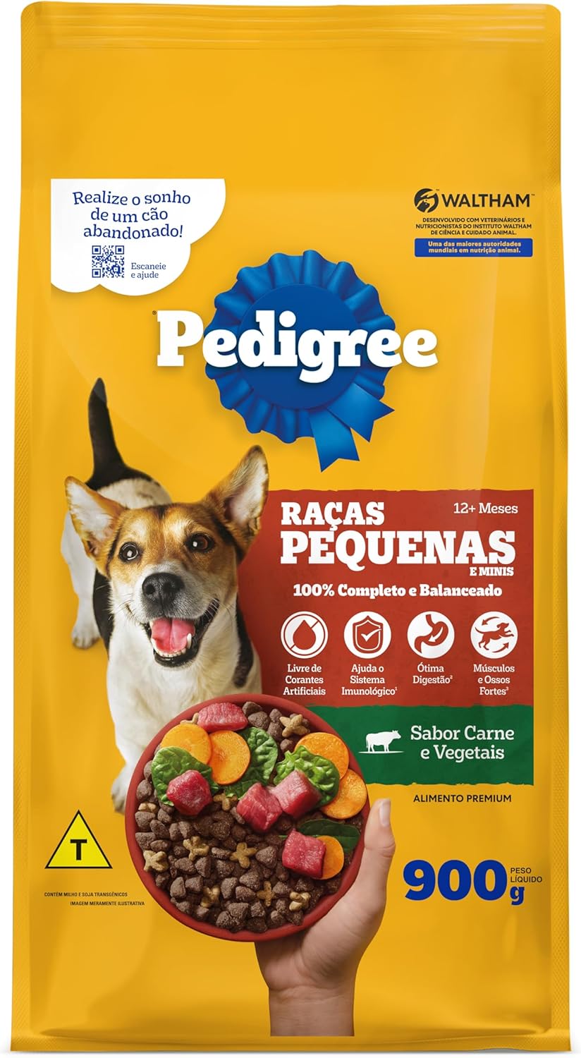 PEDIGREE Ração Seca Adulto Raças Pequenas Sabor Carne e Vegetais 1