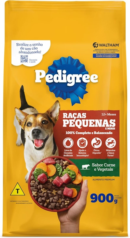 PEDIGREE Ração Seca Adulto Raças Pequenas Sabor Carne e Vegetais 1