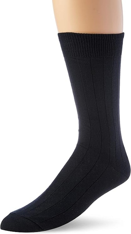 Kit 2 Pares Meia Casual Cano Longo Canelada Preto 1