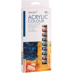 Kit Tinta Acrilica Sinoart 12 Cores