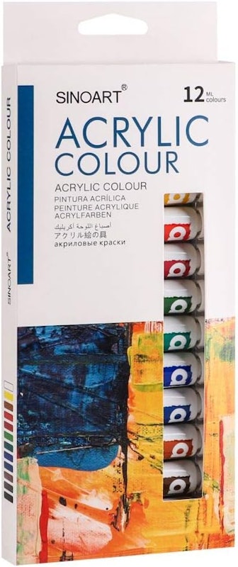 Kit Tinta Acrilica Sinoart 12 Cores 1