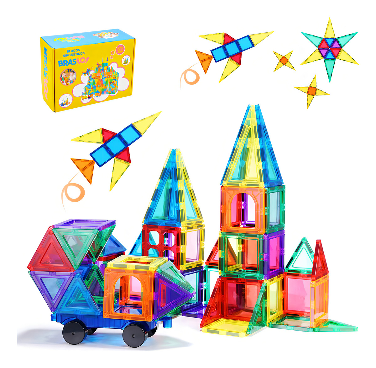 Blocos Magnéticos de Montar Brinquedo Infantil 5