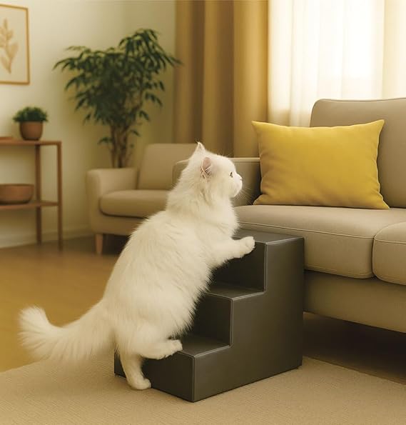 Escada Pet com 3 Degraus Segura para Animais Idosos Cinza 5