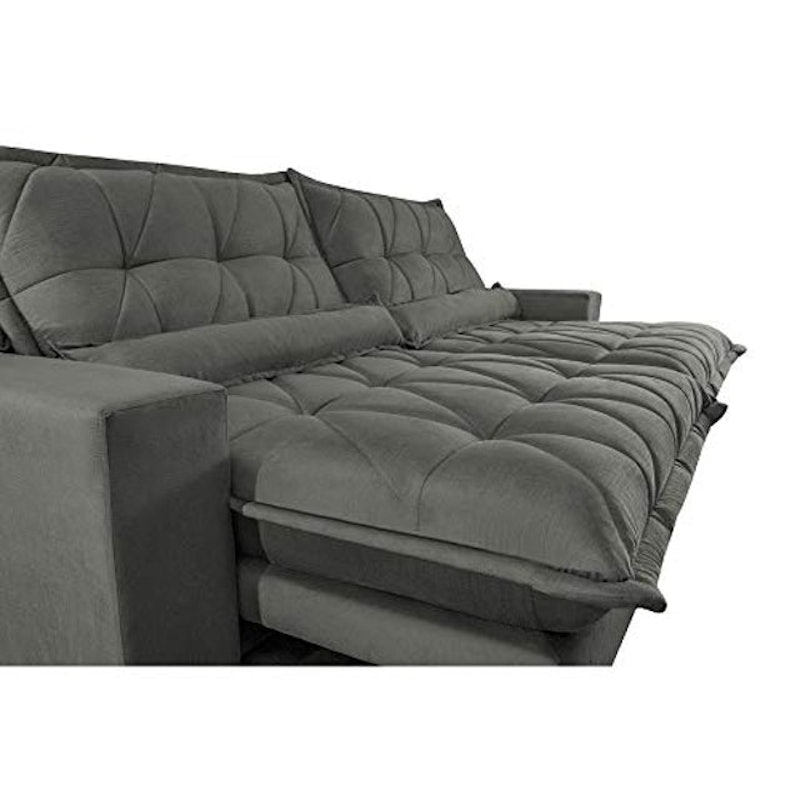Sofa Retrátil e Reclinável 2,12 m com Molas Ensacadas 5