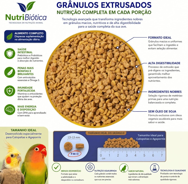 Calopsita e Agapornis Natural Nutribiótica 4