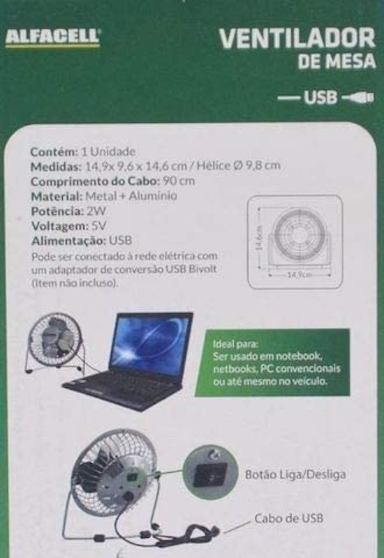 Ventilador de Mesa Mine 4 com Suporte 4