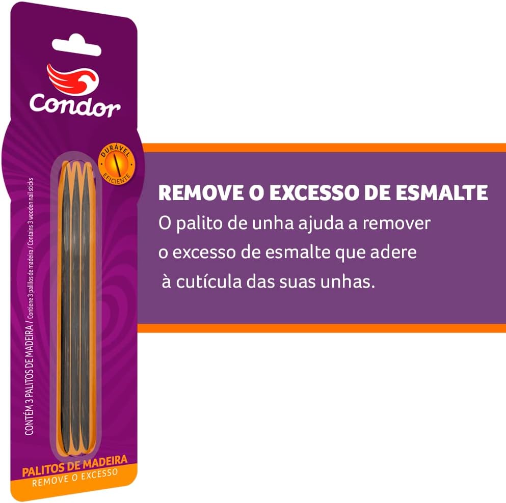 Palito de Madeira para Unhas Condor 3
