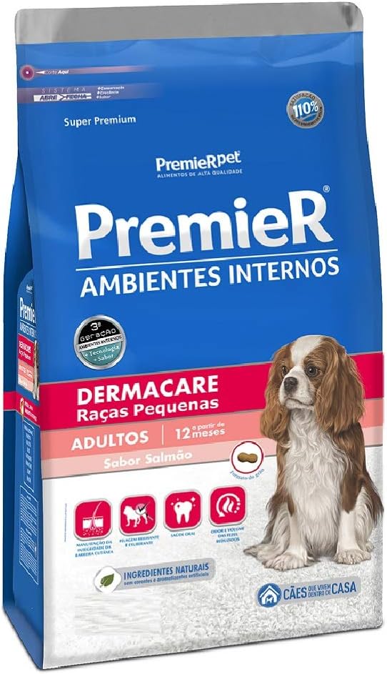 PremieR Ambientes Internos Cães Adultos Porte Pequeno Salmão Dermacare 1