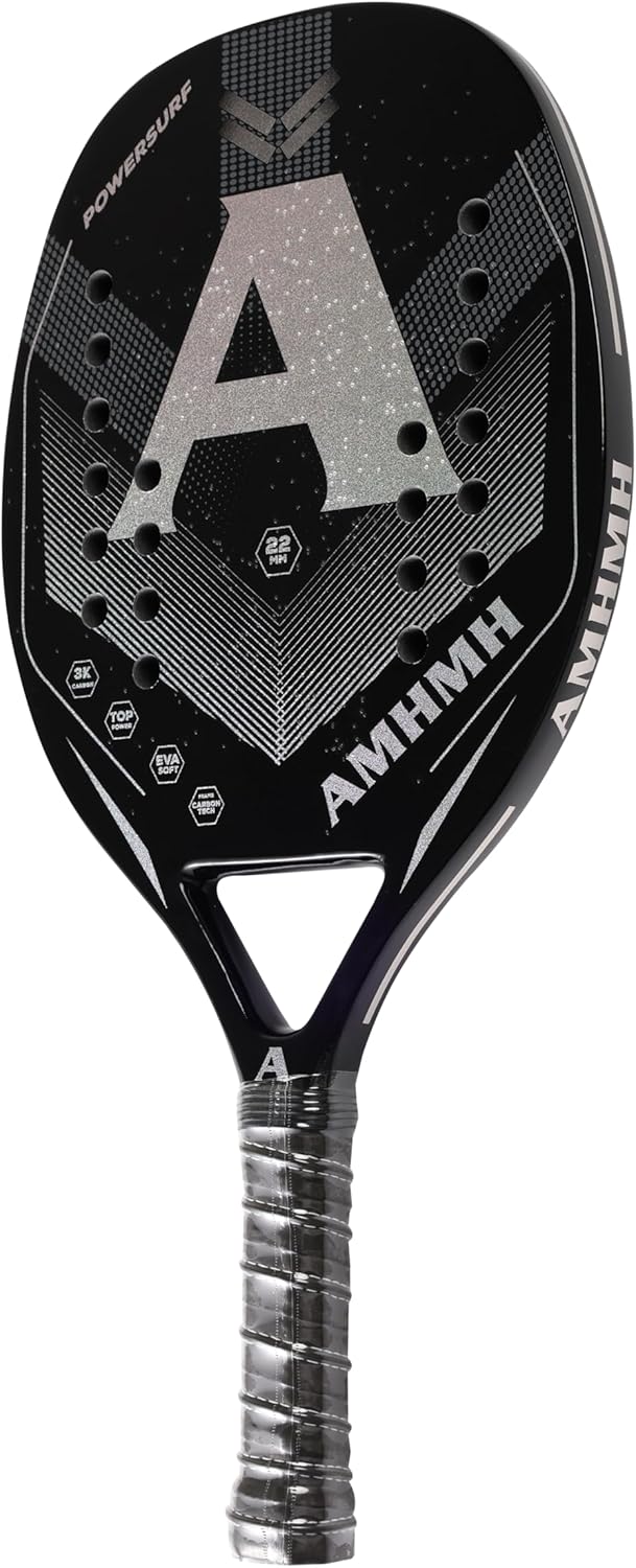 Raquete de Beach Tennis Profissional de Fibra de Carbono 3K e Bolsa 3