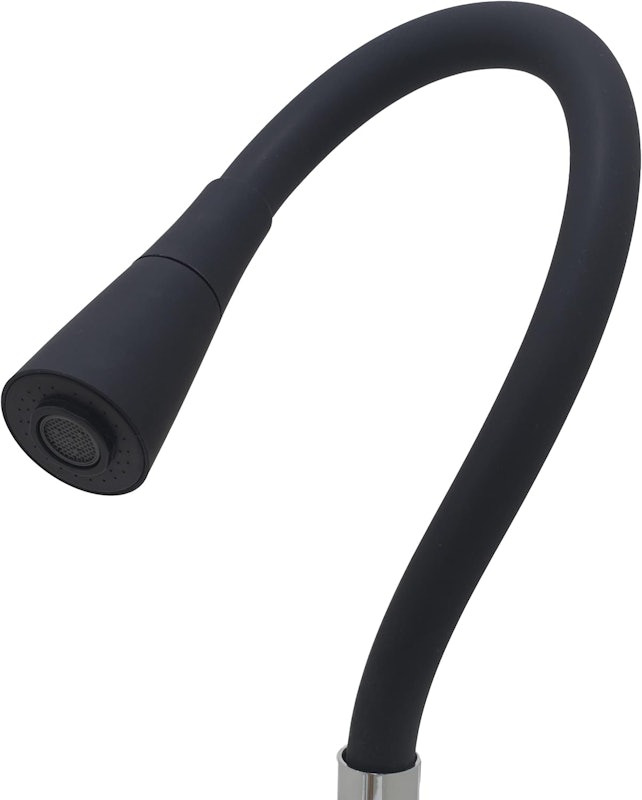 Torneira Gourmet C51 Cozinha Flexível Cone 2 Jatos Preto Parede 2