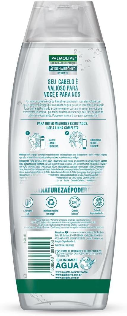 Palmolive Shampoo SOS Cuidados Especiais Hydrate Hialurônico 2
