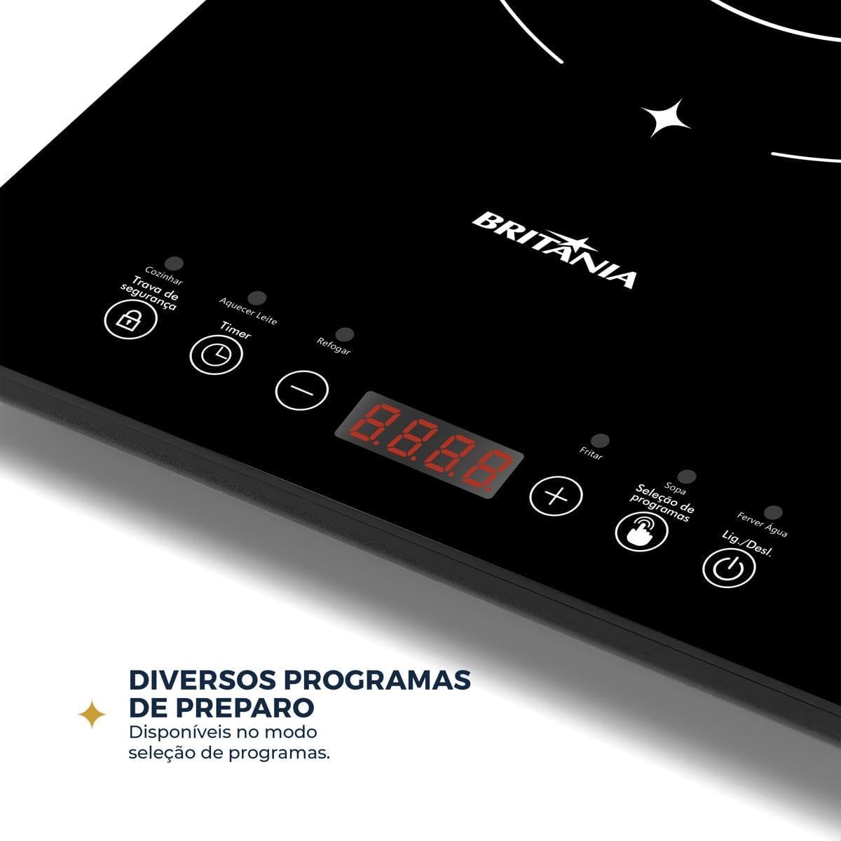 Cooktop de Indução Britânia Portátil Painel Touch 5