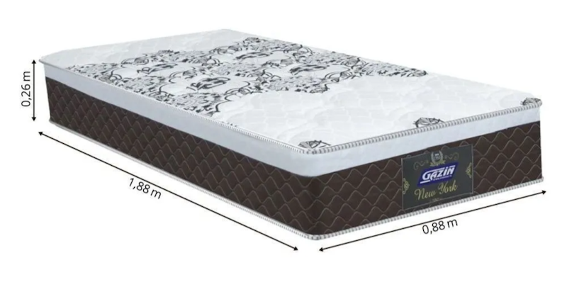 Cama Box Solteiro Colchão Molas Ensacadas com Euro In New York 4