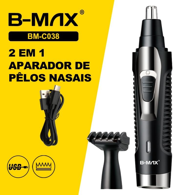 Kit 2 em 1 Aparador de pelos Nariz Orelha Máquina Cortar Pelos 2